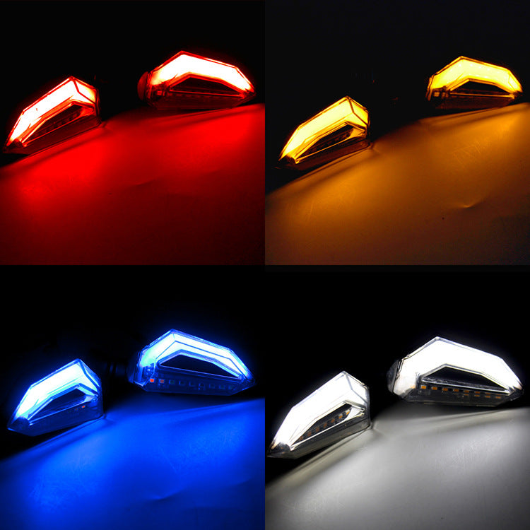 Motorcycle LED Turn Signal Lights Driving Colorful Light for 12V Motorcycle Electric Car Vehicles 2pcs