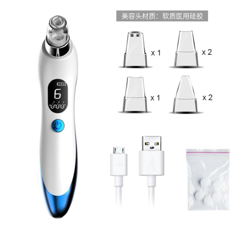 810 Electric Blackhead Remover with 6 Replaceable Probes Skin Care Pore Cleaner