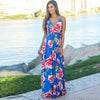 Women's Sleeveless Beach Dress Loose V-neck Maxi Dresses Casual Long Dresses