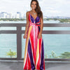 Women's Summer Casual Sleeveless V Neck Strappy Split Long Cami Maxi Dresses