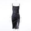 Elegant Bustier Midi Dress Celebrity Women Sexy Solid Irregular Party Dresses