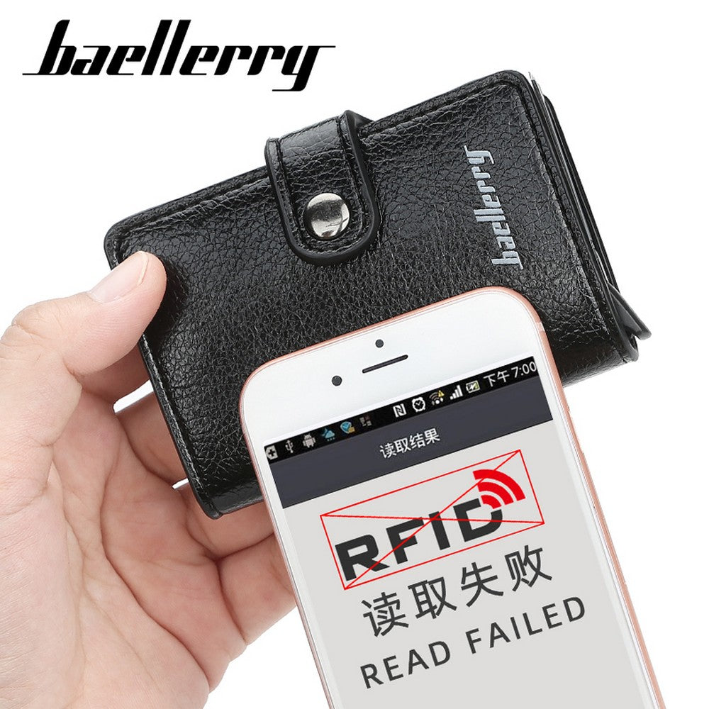 Baellerry Credit Card Wallet Slim RFID Blocking Credit Card Holder Minimalist Wallet Aluminum Purse