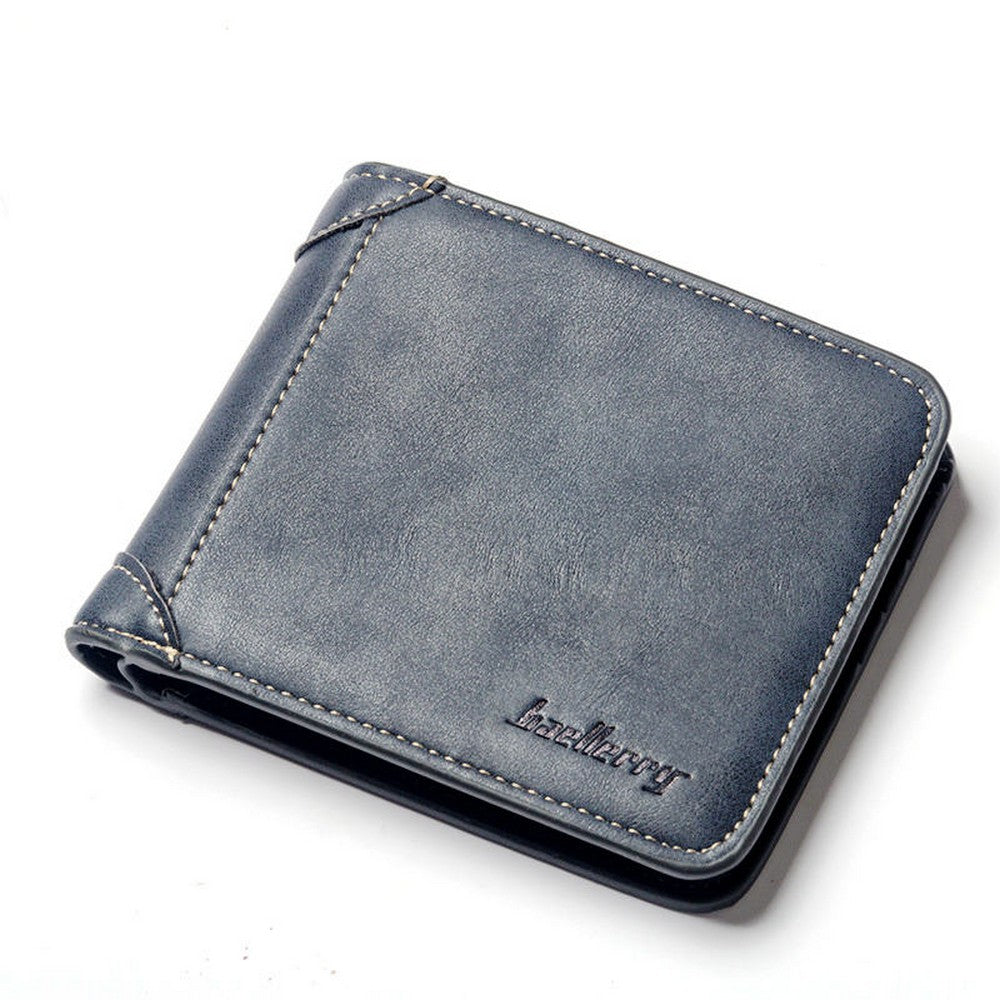 Baellerry PU Leather Men Wallet Coin Pocket Vintage Short Slim Male Money Card Holder