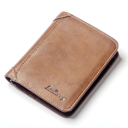 Baellerry PU Leather Men Wallet Coin Pocket Vintage Short Slim Male Money Card Holder