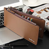 Baellerry CA0131 Solid Color Cell Phone Money Photo Card Clutch Long Wallet for Men