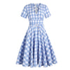 Shirt Collar Plaid A Line Dress