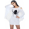 Spider Print Long Sleeve Halloween Costume Dress