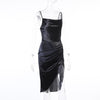 Elegant Bustier Midi Dress Celebrity Women Sexy Solid Irregular Party Dresses