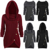 New 5XL Women Plus Size Long Sleeve Side Zipper Contrast Coat Hooded Cross Hoodie