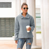 Women's Fashion Long Sleeve Lapel Zip Up Faux Shearling Slim Cut Short Plush Coat Jacket with Pockets Warm Winter