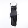 Elegant Bustier Midi Dress Celebrity Women Sexy Solid Irregular Party Dresses