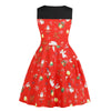 Halloween Skulls Flower Printed High Waisted Retro Dress