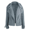 Women's Fashion Long Sleeve Lapel Zip Up Faux Shearling Slim Cut Short Plush Coat Jacket with Pockets Warm Winter