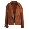 Women's Fashion Long Sleeve Lapel Zip Up Faux Shearling Slim Cut Short Plush Coat Jacket with Pockets Warm Winter