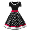 Polka Dot Print Vintage Dress with Belt