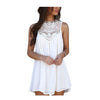 Crochet Panel Sleeveless Mini Dress