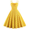 Vintage Spaghetti Strap Polka Dot Flare Dress