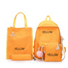 4PCS Girls Casual Bag Letter Embroidered Lightweight Women Backpack