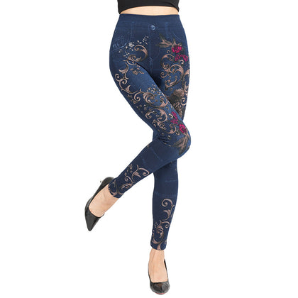 Floral Print High Rise Skinny Jeggings