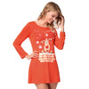 Christmas Elk Print Mini Tee Dress
