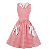 Vintage Gingham Bowknot Pin Up Dress