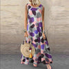 Summer Plus Size Bohemian Printed Women Sleeveless Long Dress