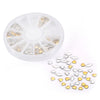 12 Shapes 3D Nail Art Decorations Wheel With Gold And Silver Metal Studs