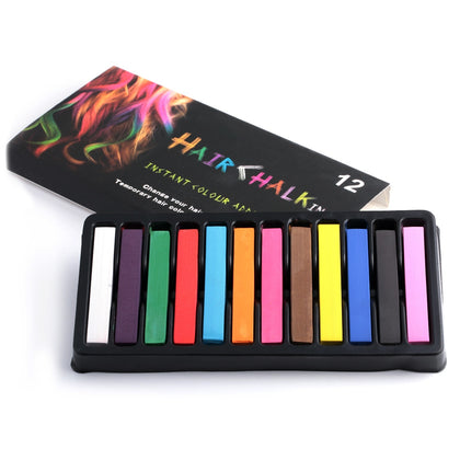 12 Color Soft Pastels Salon Kit Fast Temporary Short Hair Dye Chalk