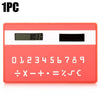 1PC Mini Slim Credit Card Pattern Solar Power Pocket Calculator