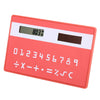 1PC Mini Slim Credit Card Pattern Solar Power Pocket Calculator