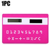 1PC Mini Slim Credit Card Pattern Solar Power Pocket Calculator