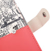 Guapabien Landscape Image Print Letter Embellishment Snap Fastener Long Clutch Wallet