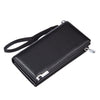 Baellerry Men Lichee Pattern Metal Clip Embellishment Vertical Long Portable Clutch Wallet