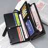 Baellerry Men Lichee Pattern Metal Clip Embellishment Vertical Long Portable Clutch Wallet