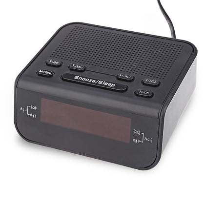 CR - 246 FM Digital Display LED Alarm Clock Radio Dual Mode Snooze