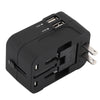 HHT202 Multifunctional Travel Adapter International Plug Dual USB Charging Port Universal AC Socket Drop Protection Bag