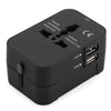 HHT202 Multifunctional Travel Adapter International Plug Dual USB Charging Port Universal AC Socket Drop Protection Bag