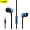 AWEI ES910i 3.5MM Plug Stereo Music Deep Bass In-ear Earphones Headphones