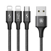 Baseus Rapid Series Micro USB + Dual 8 Pin Data Cable 1.2M