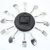 Novel Stainless Steel Knife Fork Spoon Analog Wall Clock Home Decoration