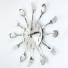 Novel Stainless Steel Knife Fork Spoon Analog Wall Clock Home Decoration