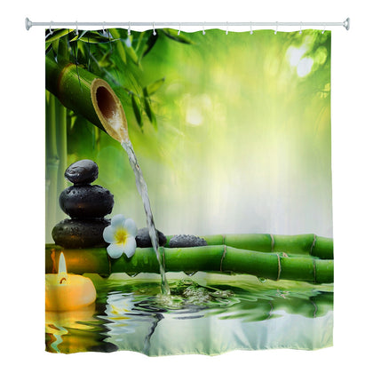 180 x 180cm Zen Water Bamboo 3D Printed Shower Curtain