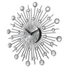 Crystal Sunburst Metal Clock Home Art Decor Diameter 13 inch