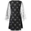 Halloween Lace Sleeve Spider Web Print Dress