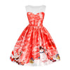 Christmas Snowman Snowflake Mesh Panel Dress