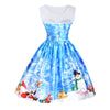 Christmas Snowman Snowflake Mesh Panel Dress