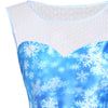 Christmas Snowman Snowflake Mesh Panel Dress