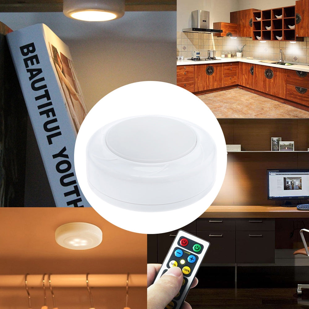 Remote Control Puck Light LED Kitchen Cabinet Lamp 1pcs