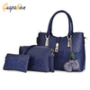 Guapabien 3pcs Women Handbag PU Leather Shoulder Bag