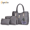 Guapabien 3pcs Women Handbag PU Leather Shoulder Bag
